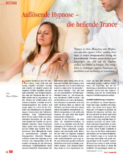 Auflösende Hypnose - Textbeitrag im SEIN Magazin (09/2015)